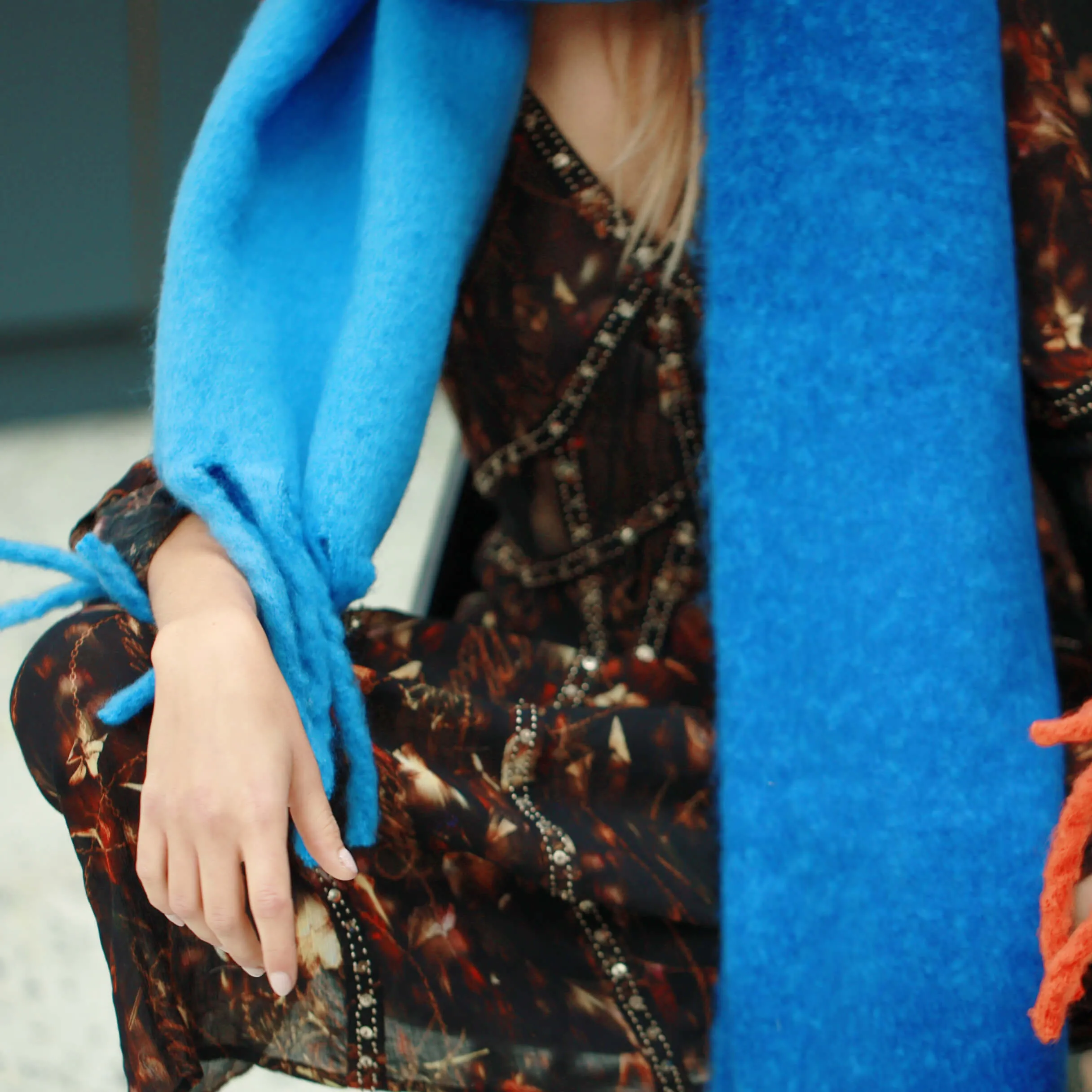 100% Certified Recycled Chunky Knit Oversized Ombre Scarf