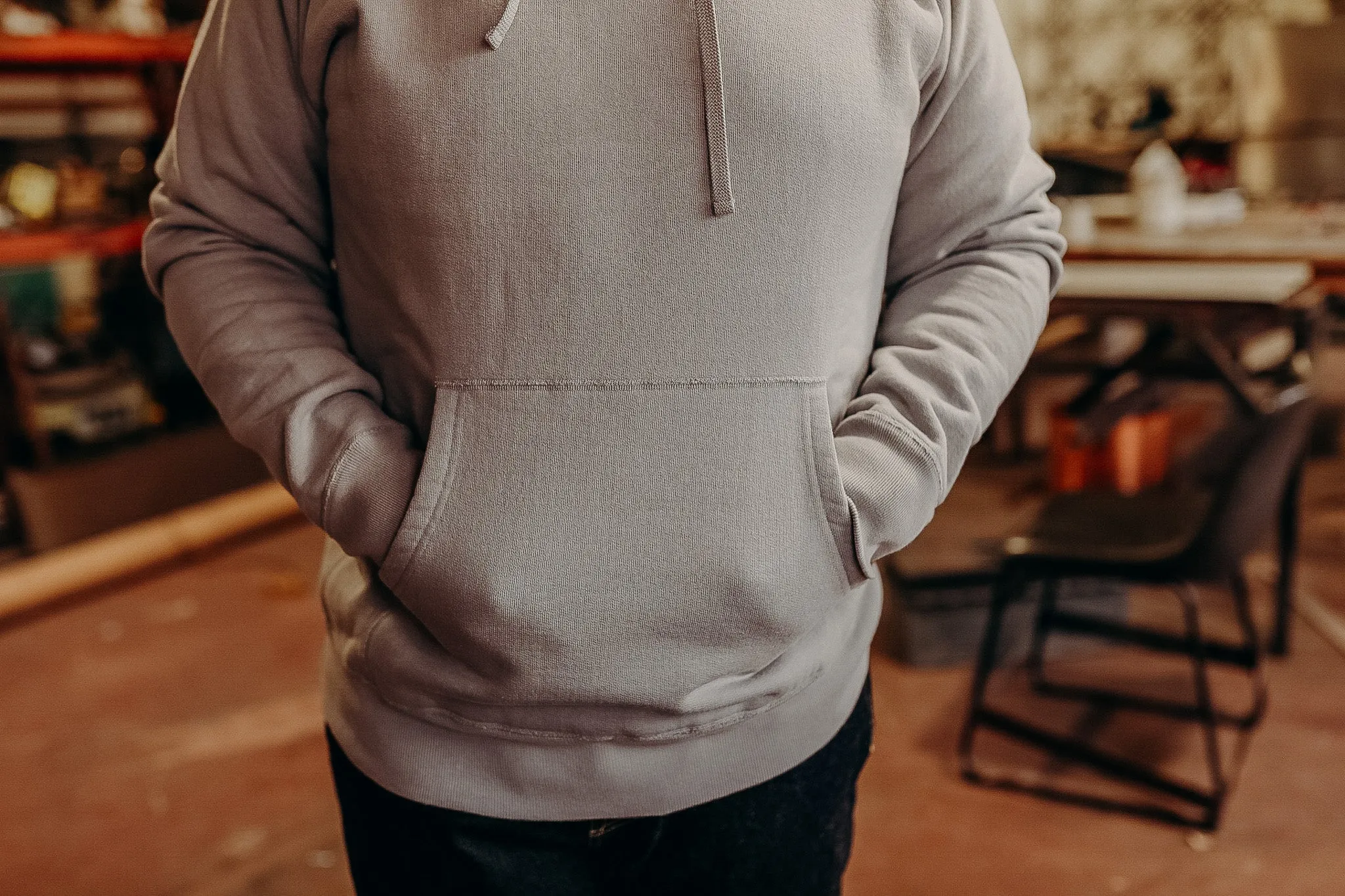 14oz Ultra Heavyweight Loopwheel Cotton Hoodie - GREY