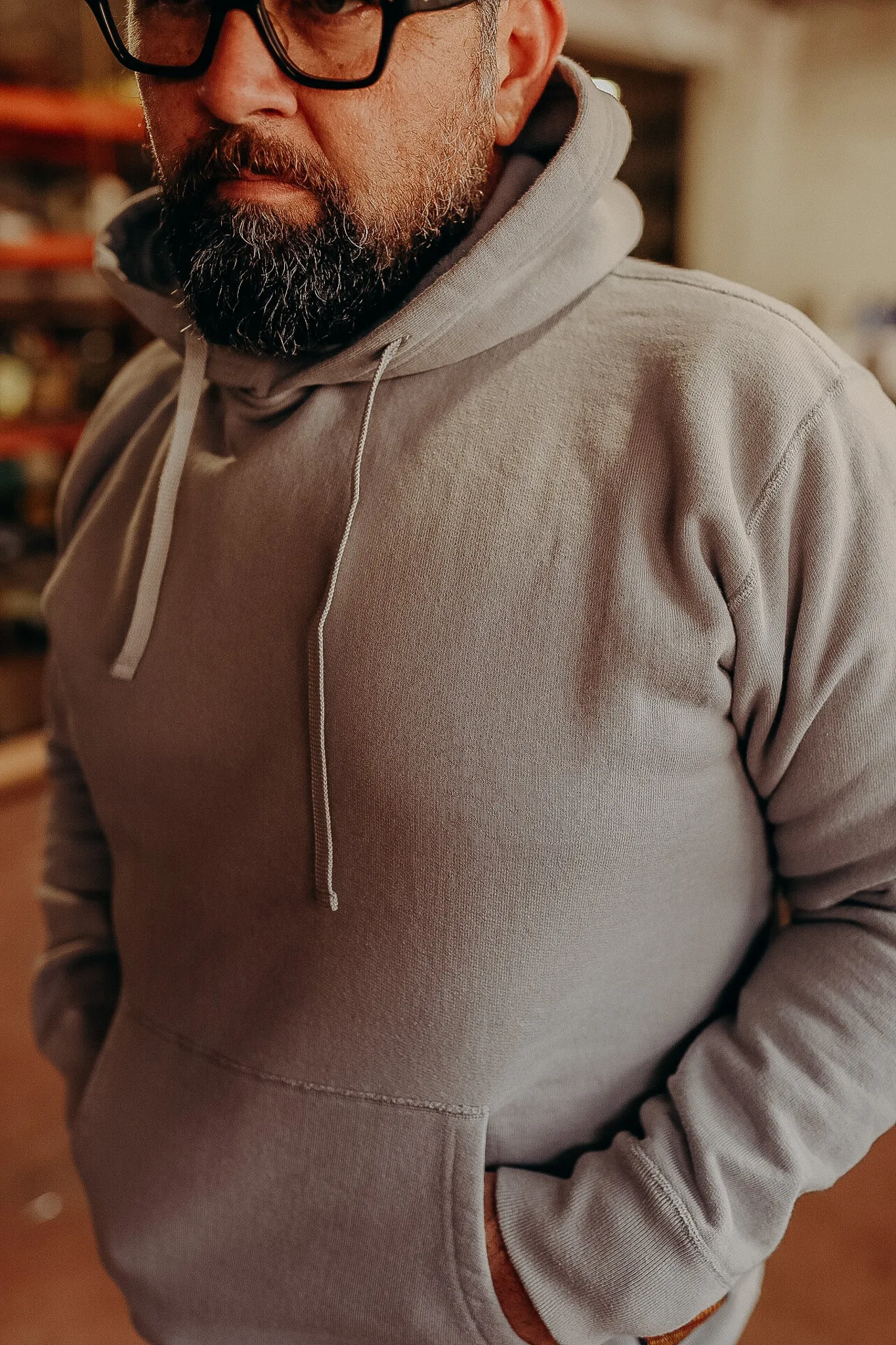 14oz Ultra Heavyweight Loopwheel Cotton Hoodie - GREY