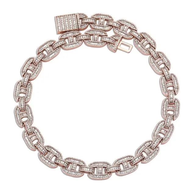 15mm Prong Setting  Cuban Link Chain Necklace