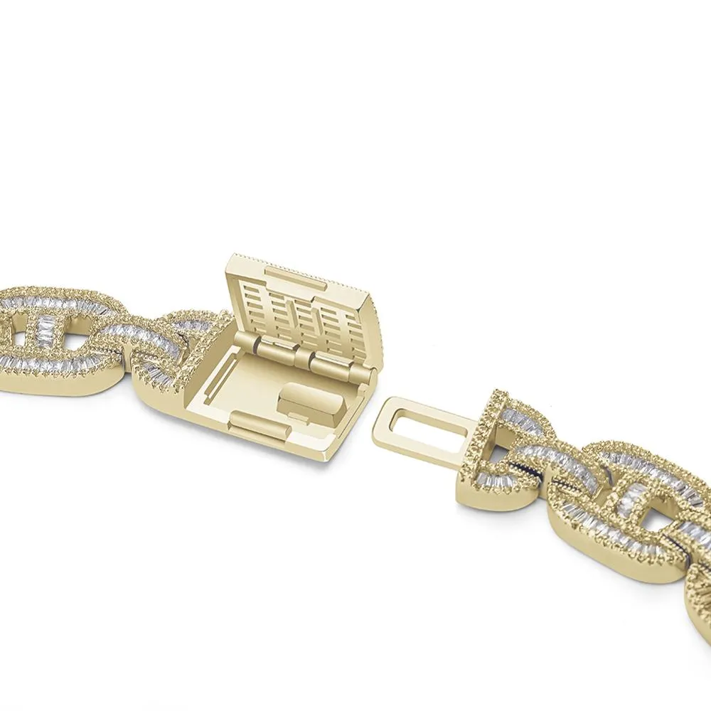 15mm Prong Setting  Cuban Link Chain Necklace