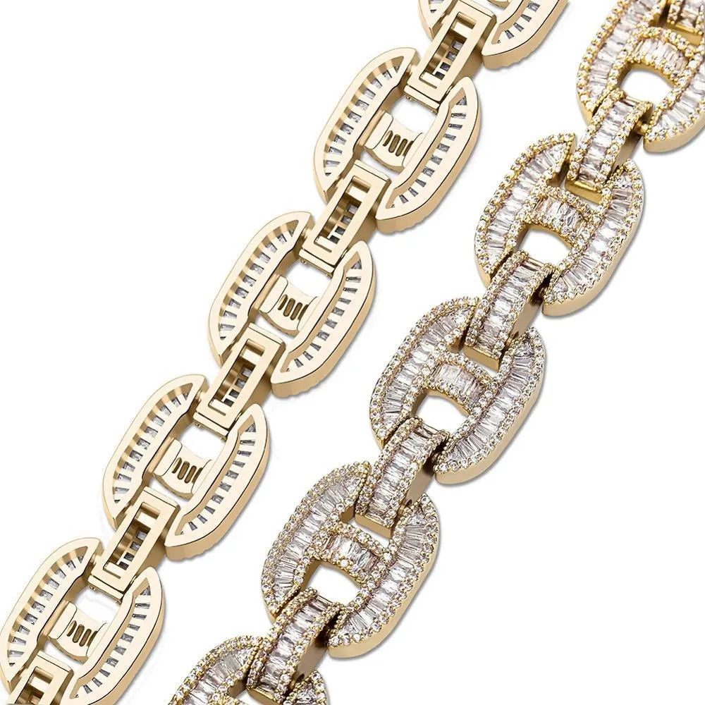 15mm Prong Setting  Cuban Link Chain Necklace