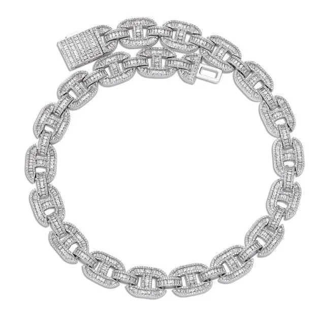 15mm Prong Setting  Cuban Link Chain Necklace