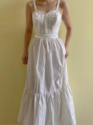 1970s Strap Lace Corset Dress