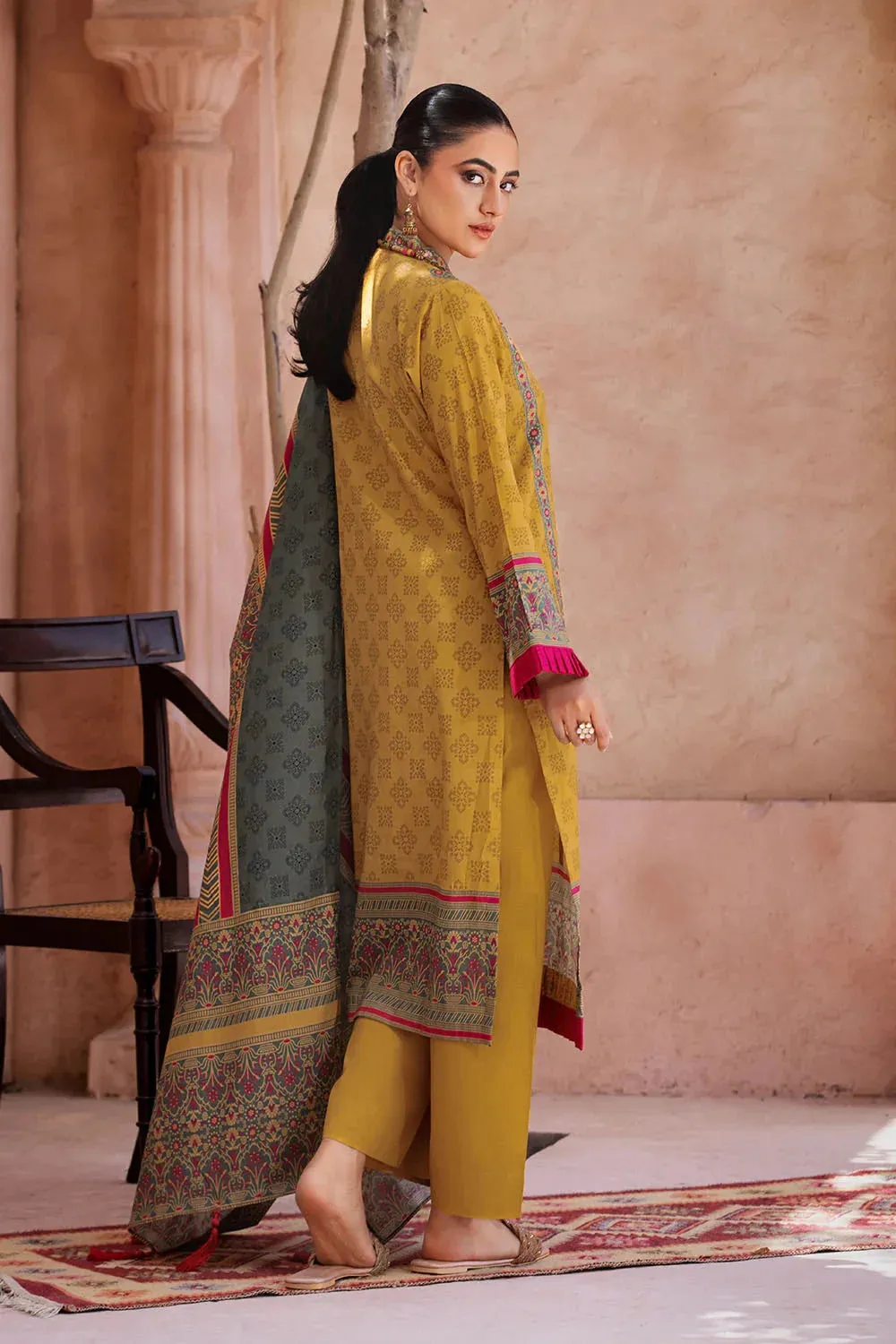 3PC Printed Unstitched Lawn Suit KLA-2688