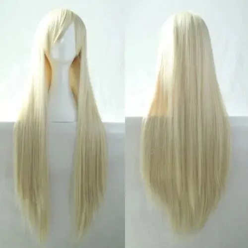 80cm Fashion Long Straight Cosplay Party Women Anime Hair Full Wig Fancy Dress