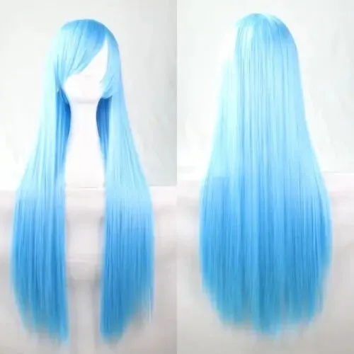 80cm Fashion Long Straight Cosplay Party Women Anime Hair Full Wig Fancy Dress