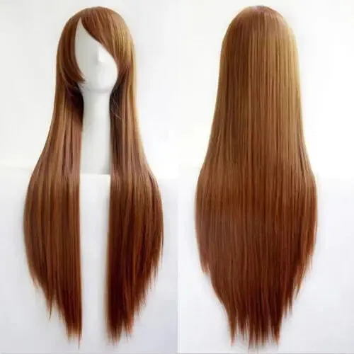 80cm Fashion Long Straight Cosplay Party Women Anime Hair Full Wig Fancy Dress