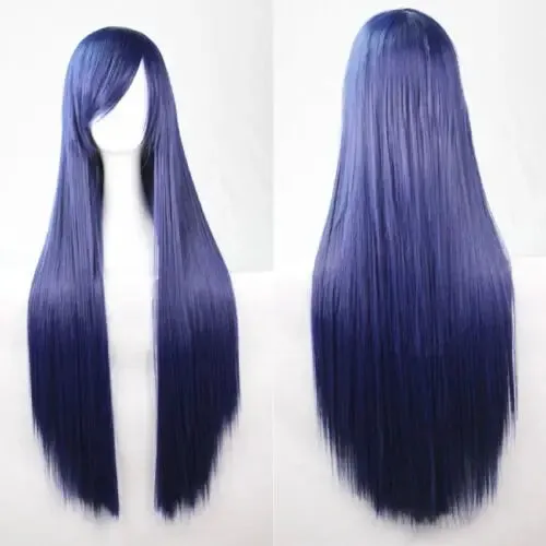 80cm Fashion Long Straight Cosplay Party Women Anime Hair Full Wig Fancy Dress