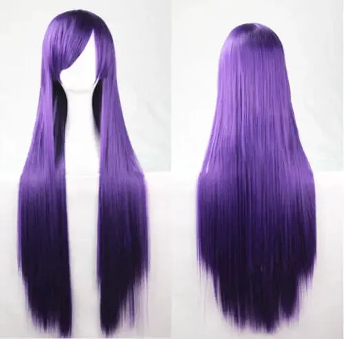 80cm Fashion Long Straight Cosplay Party Women Anime Hair Full Wig Fancy Dress