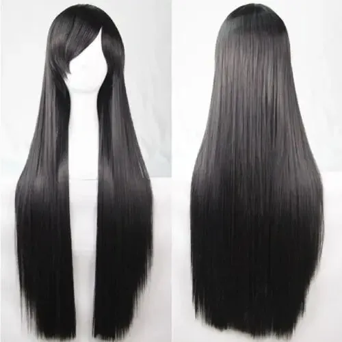 80cm Fashion Long Straight Cosplay Party Women Anime Hair Full Wig Fancy Dress