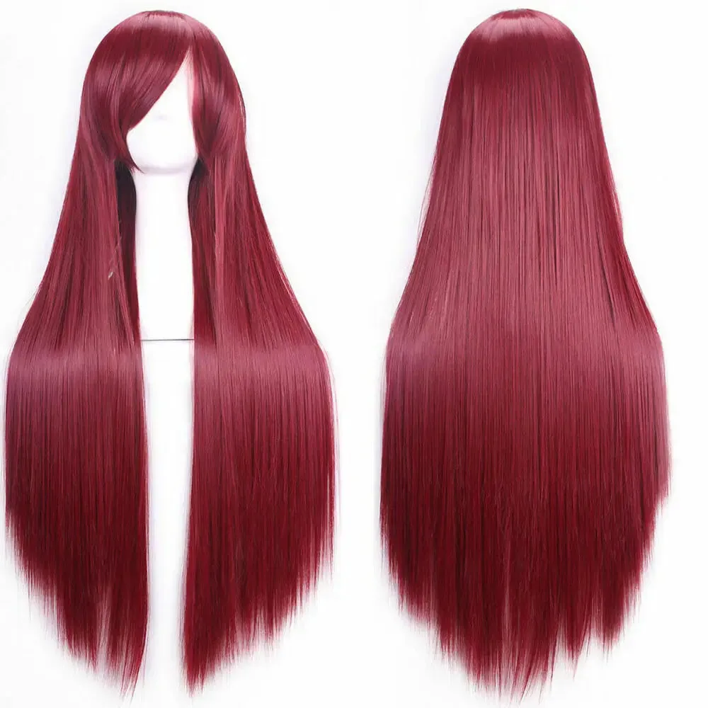 80cm Fashion Long Straight Cosplay Party Women Anime Hair Full Wig Fancy Dress