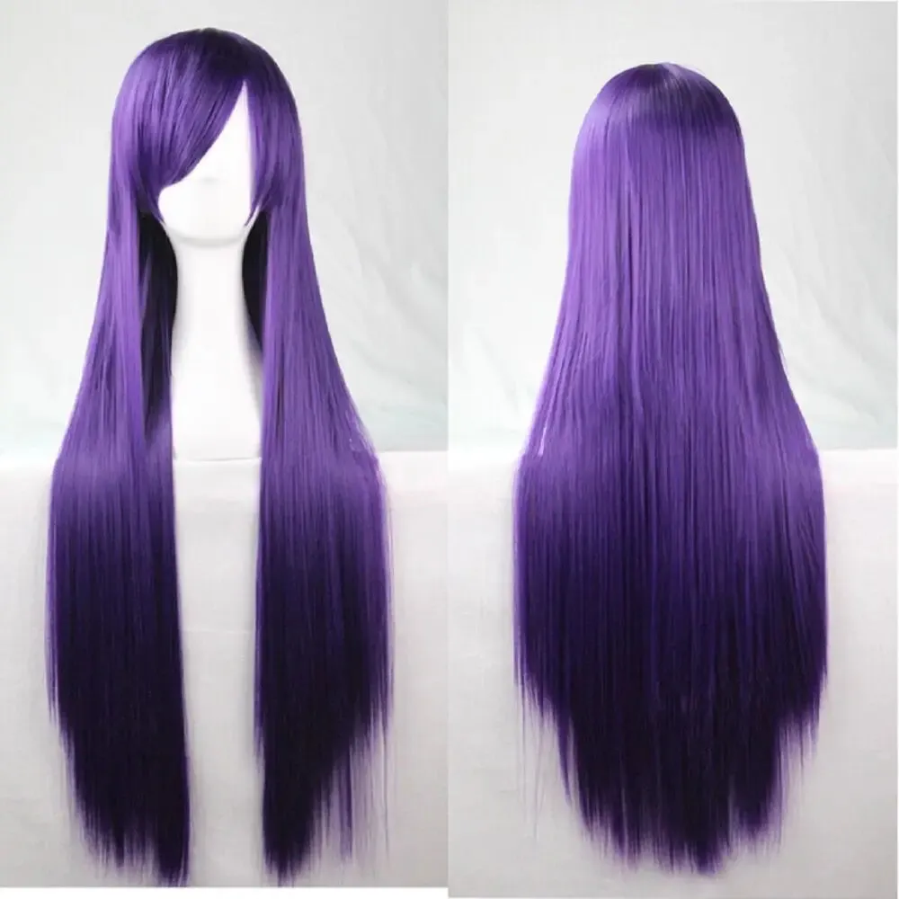 80cm Fashion Long Straight Cosplay Party Women Anime Hair Full Wig Fancy Dress