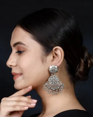 925 Silver Handmade Earring With Silver Ball Hanging