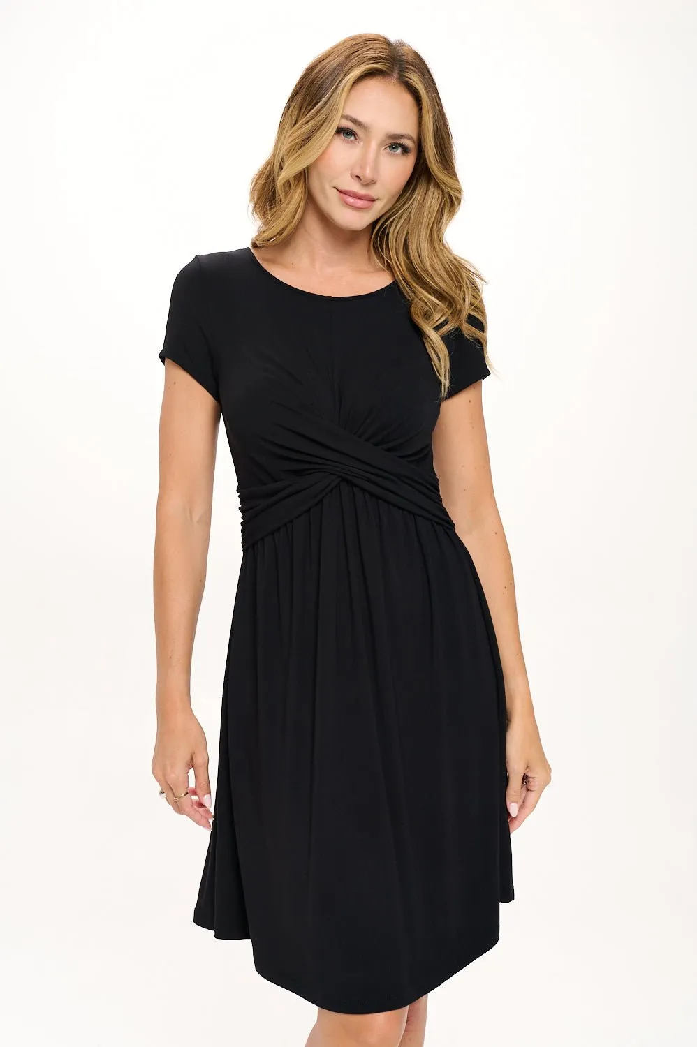 Adele Crossover Front Mini Dress