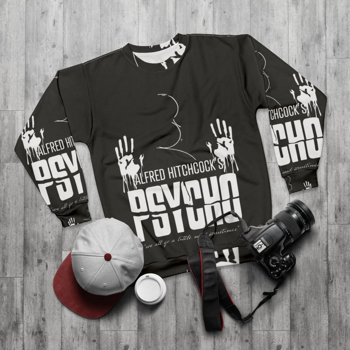 Alfred Hitchcock Psycho Vintage Black and White Sweatshirt