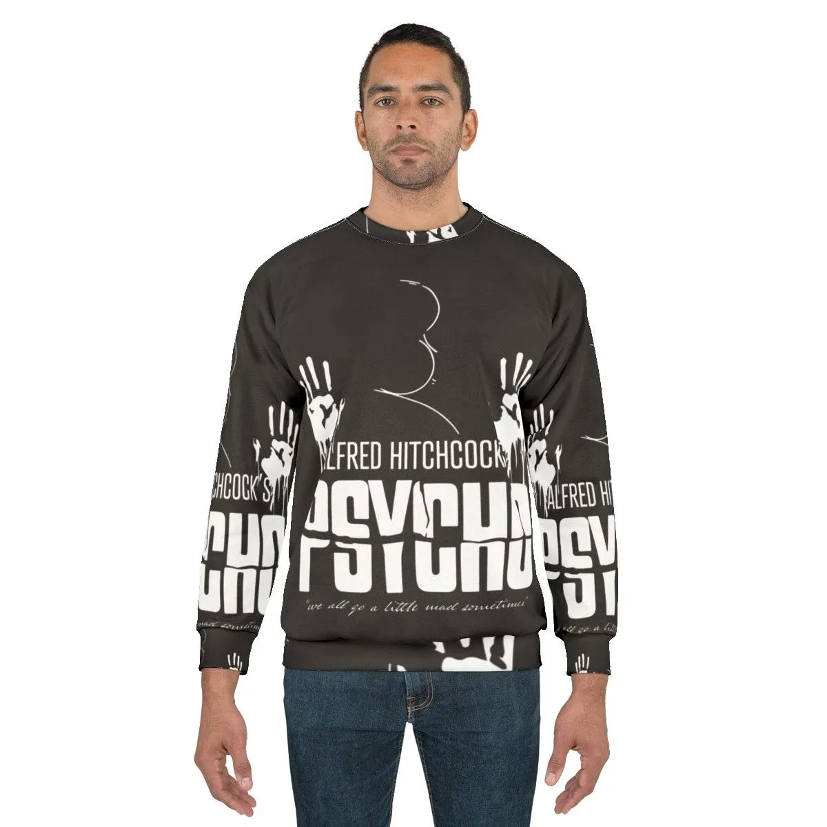 Alfred Hitchcock Psycho Vintage Black and White Sweatshirt