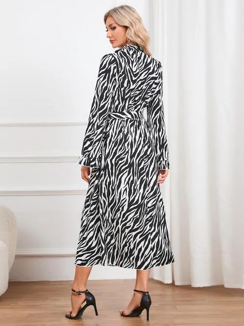 Animal Print Tie Front Dress