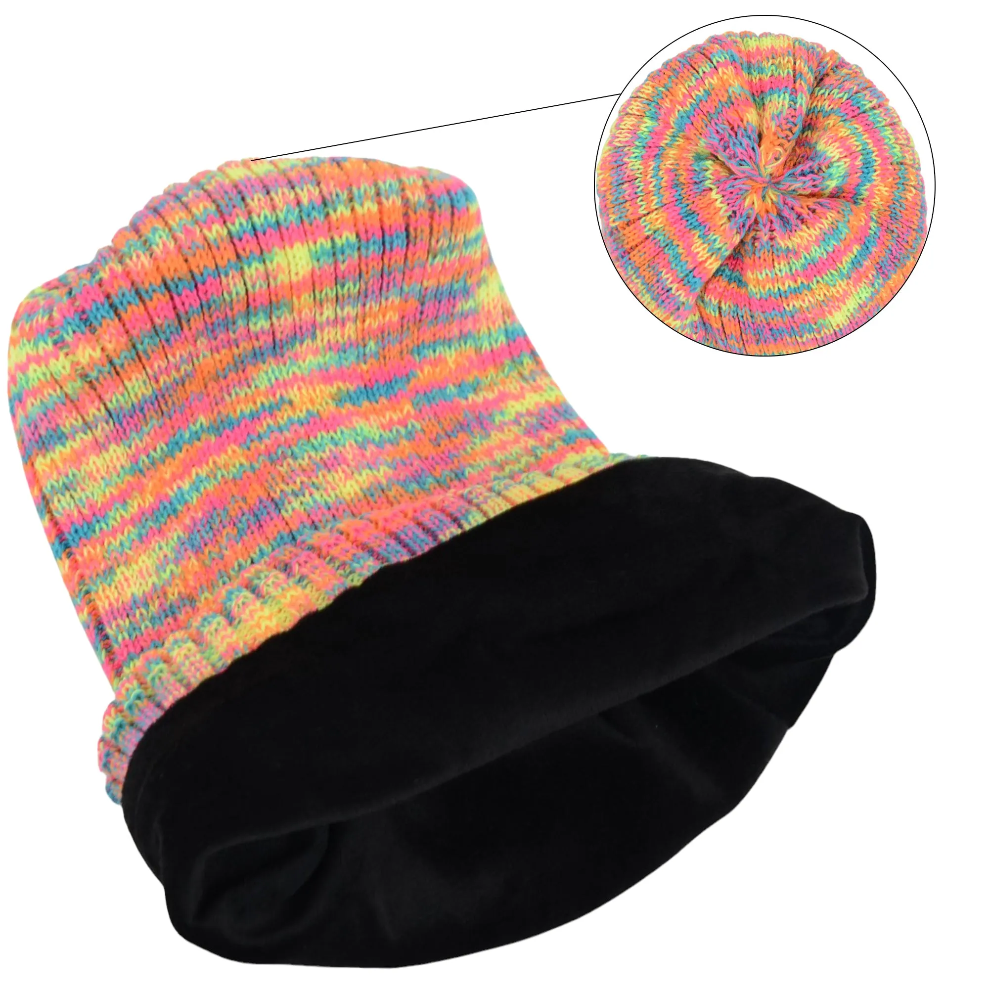 Anna-Kaci Winter Slouchy Beanie Hat Colorful Stretchy Knit Long Baggy Slouch Skull Cap for Women