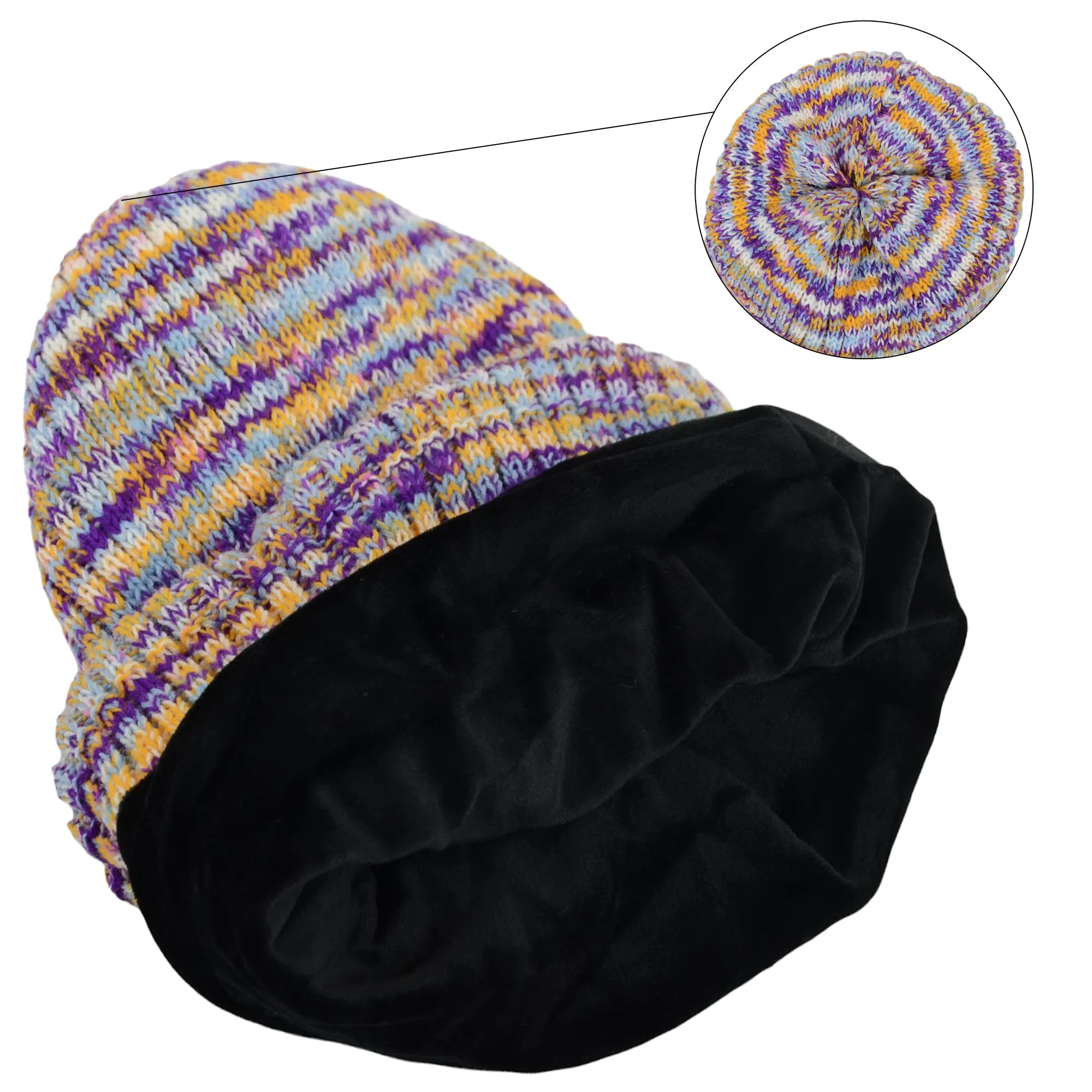 Anna-Kaci Winter Slouchy Beanie Hat Colorful Stretchy Knit Long Baggy Slouch Skull Cap for Women