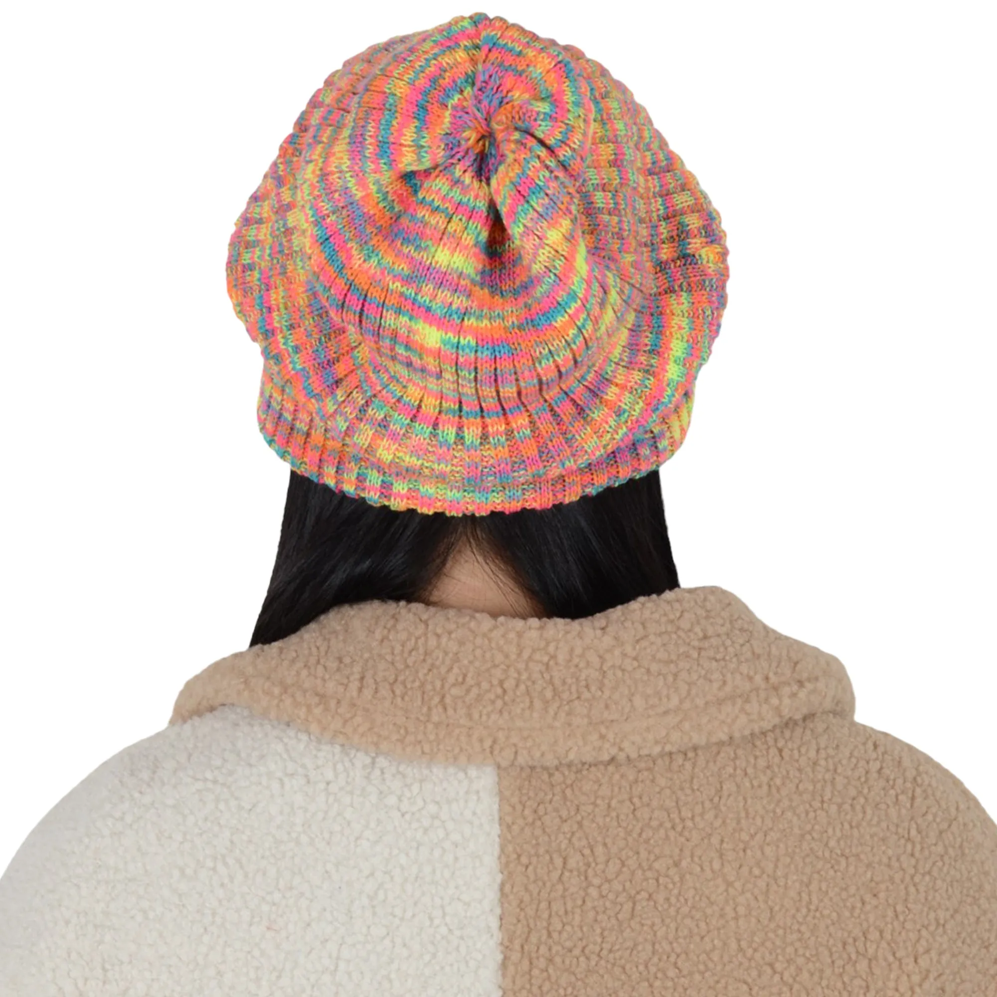 Anna-Kaci Winter Slouchy Beanie Hat Colorful Stretchy Knit Long Baggy Slouch Skull Cap for Women