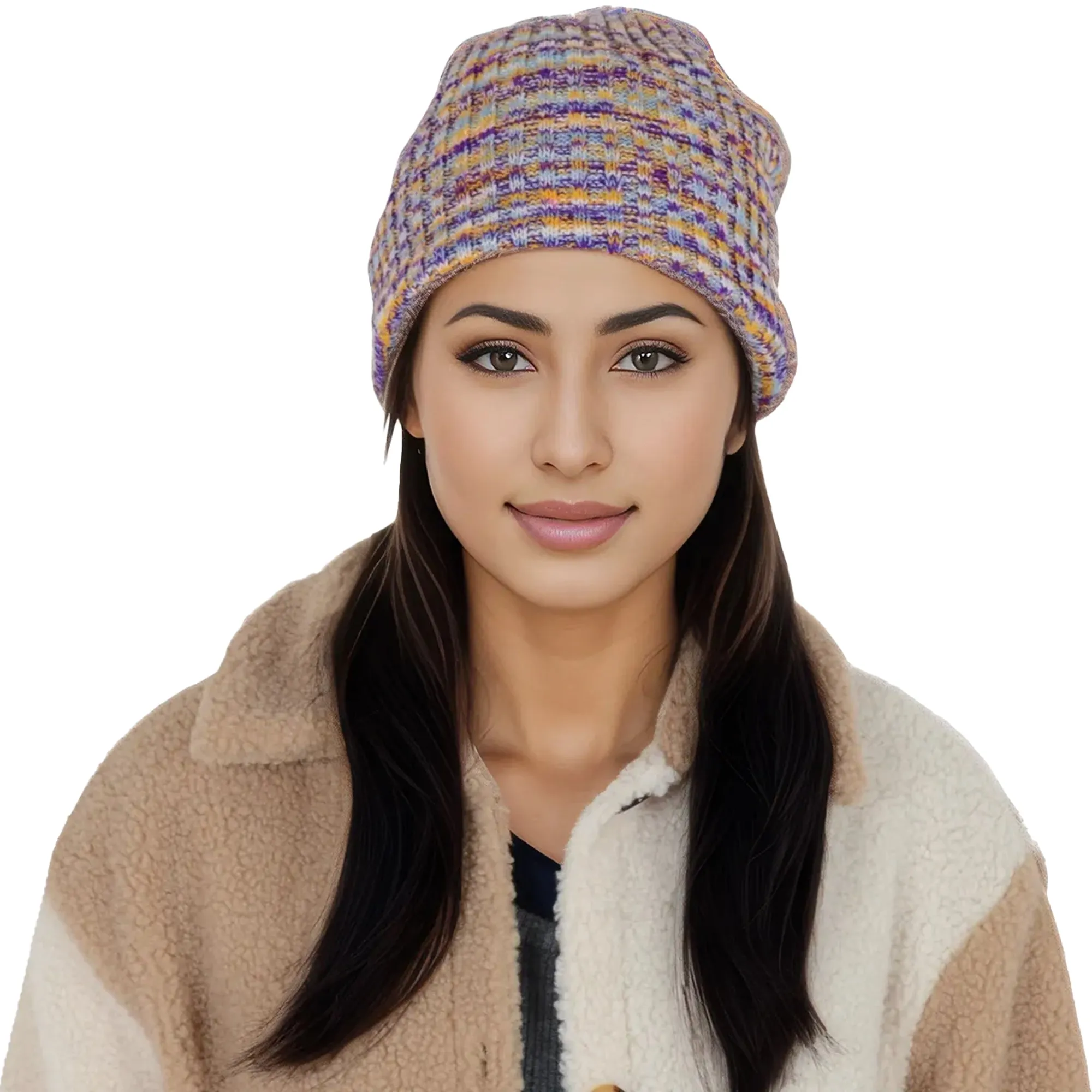 Anna-Kaci Winter Slouchy Beanie Hat Colorful Stretchy Knit Long Baggy Slouch Skull Cap for Women