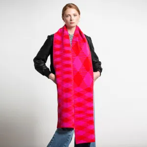 ARGYLE BLANKET SCARF PINK MIX