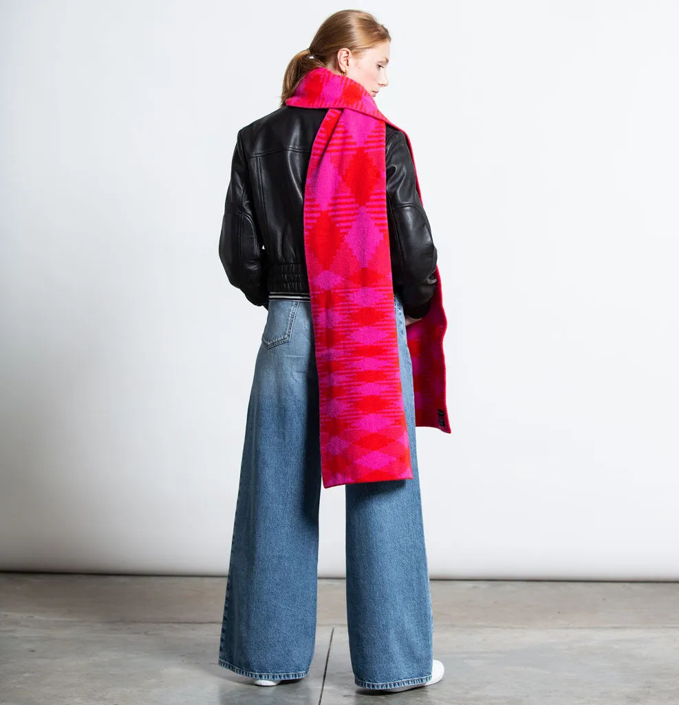 ARGYLE BLANKET SCARF PINK MIX