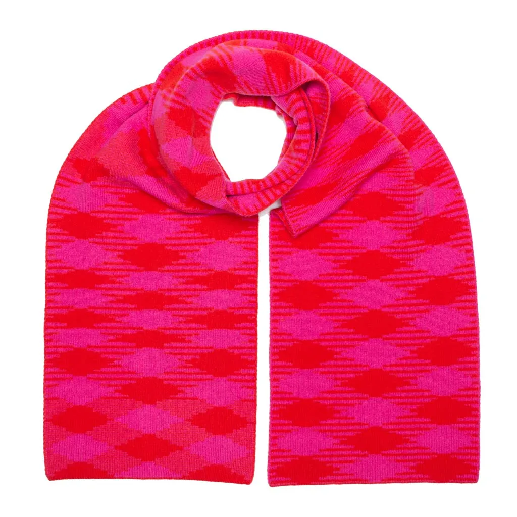 ARGYLE BLANKET SCARF PINK MIX