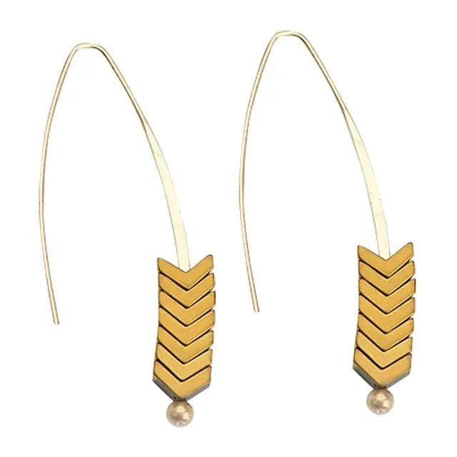 Arrow Wheat Drop Earrings - 8 Colors