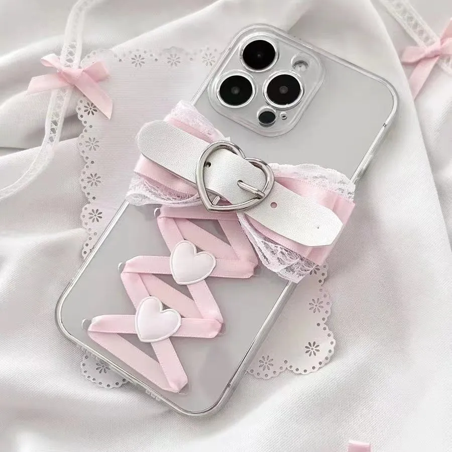 Ballet Style Pure Lust Ribbon Bow Lace Mobile Phone Case