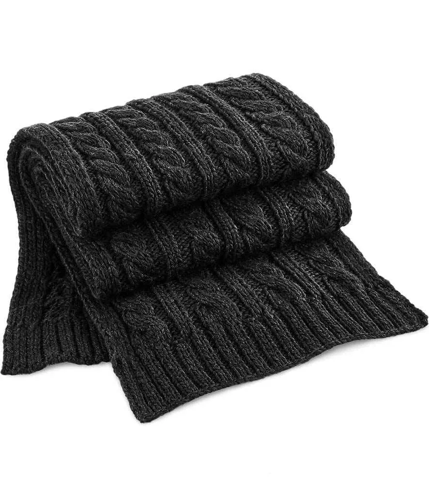 Beechfield Cable Knit Melange Scarf | Multicolor