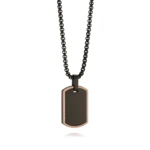 Black & Copper Matte Dog Tag Necklace