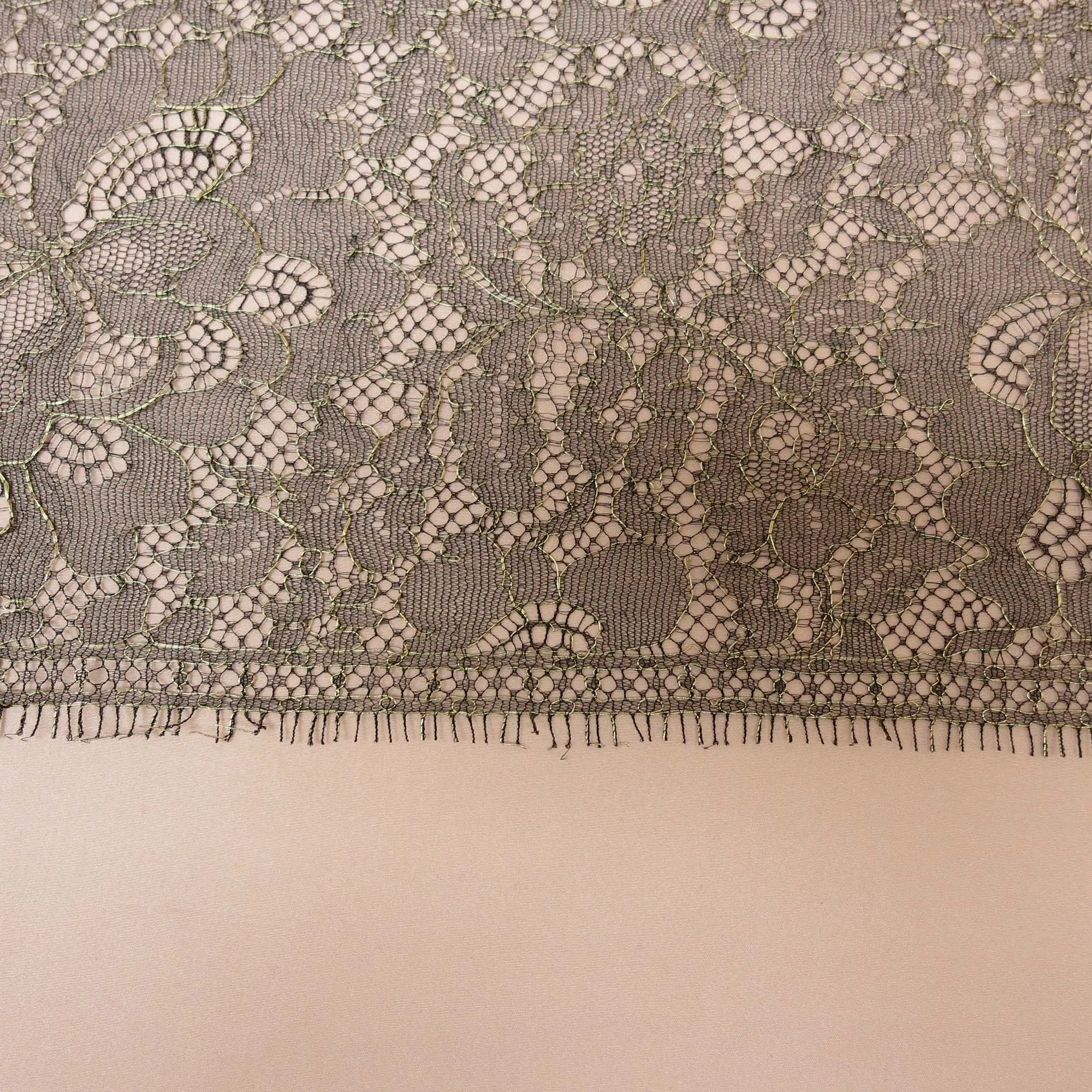 Black and Gold Corded Floral Solstiss Lace