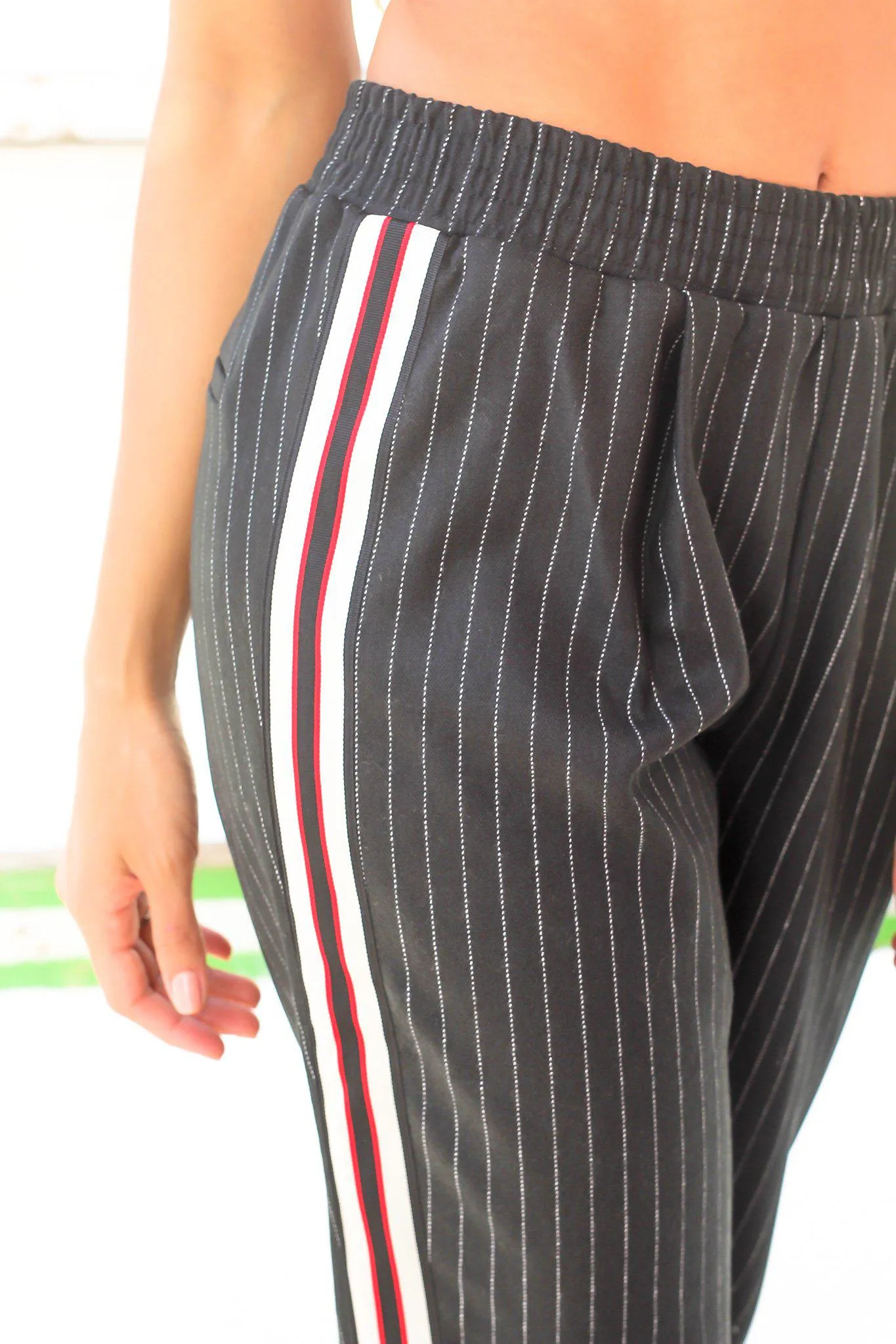 Black Striped Pants