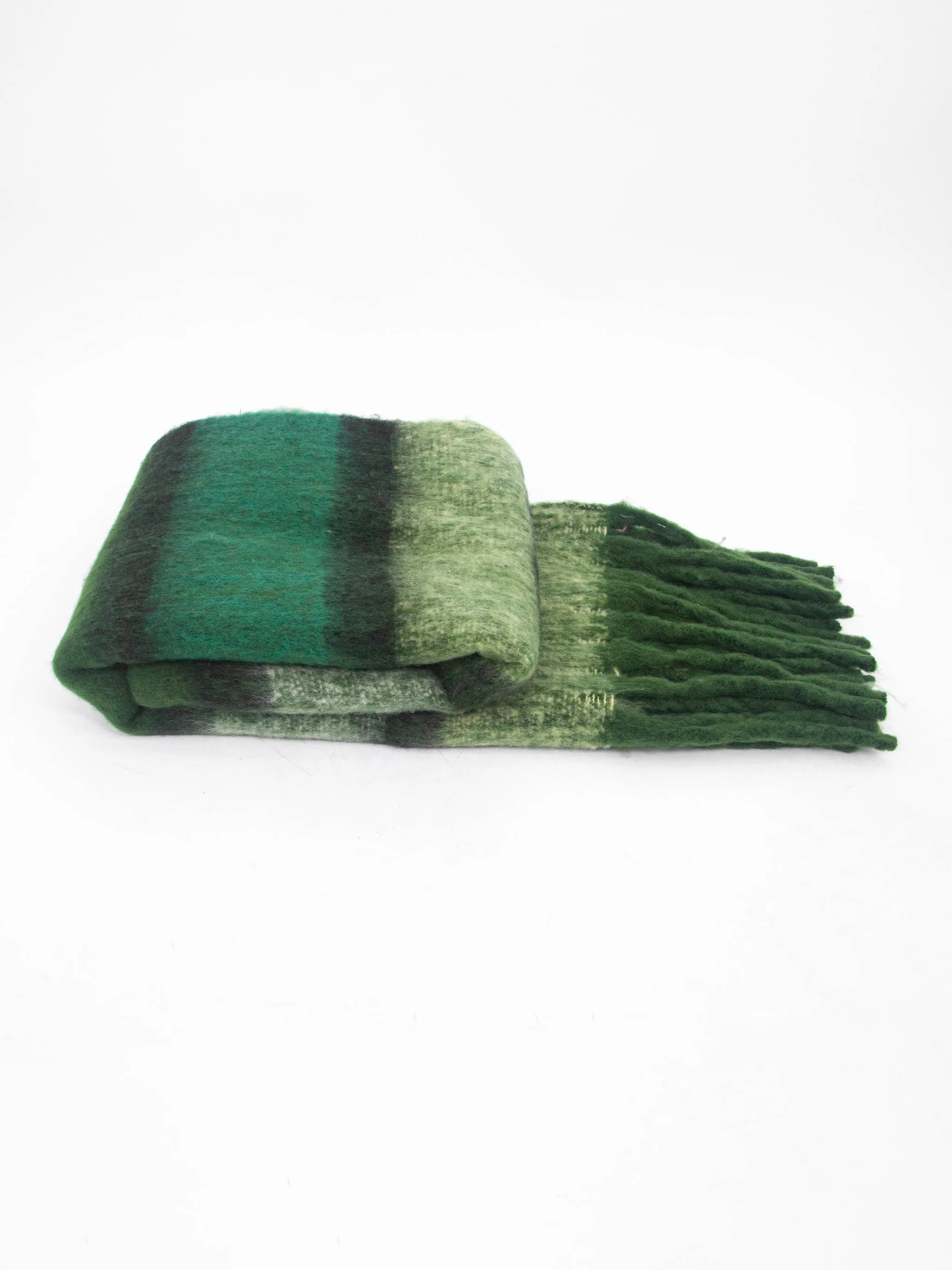 Blair Heavyweight Scarf - Green, Colour Block Stripe