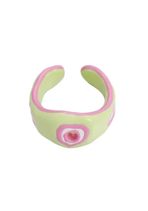 Blooming Rose In Green Y2K Rings