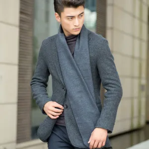 Casual Long Solid Color Scarf For Men