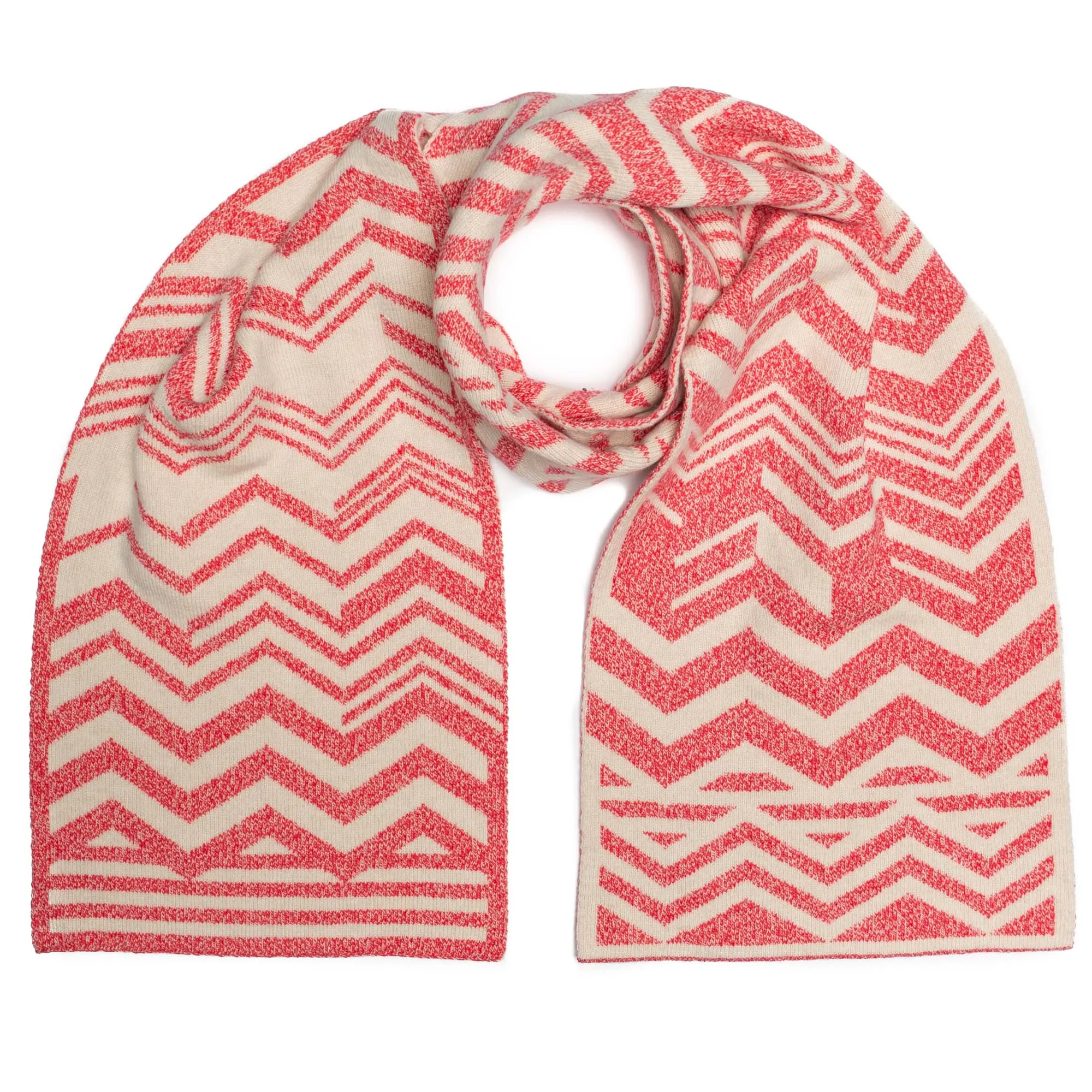 CHEVRON BLANKET SCARF PINK MARL