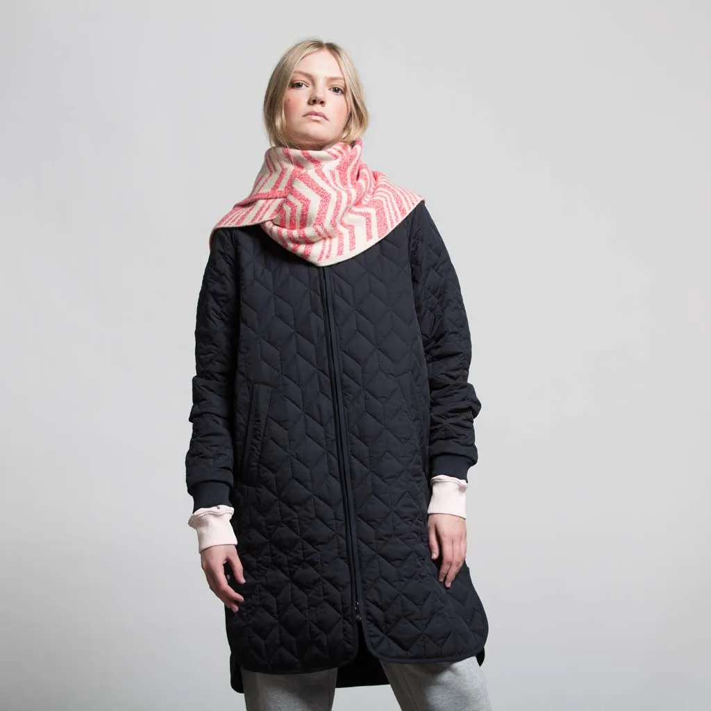 CHEVRON BLANKET SCARF PINK MARL