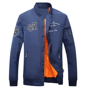 Classic Number Stitching Bomber Jacket