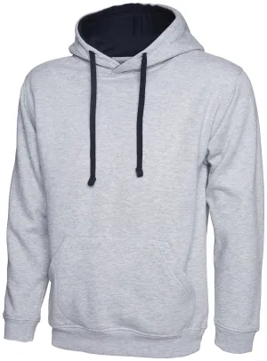 Contrast Hooded Sweatshirt  | Heather Grey/Navy