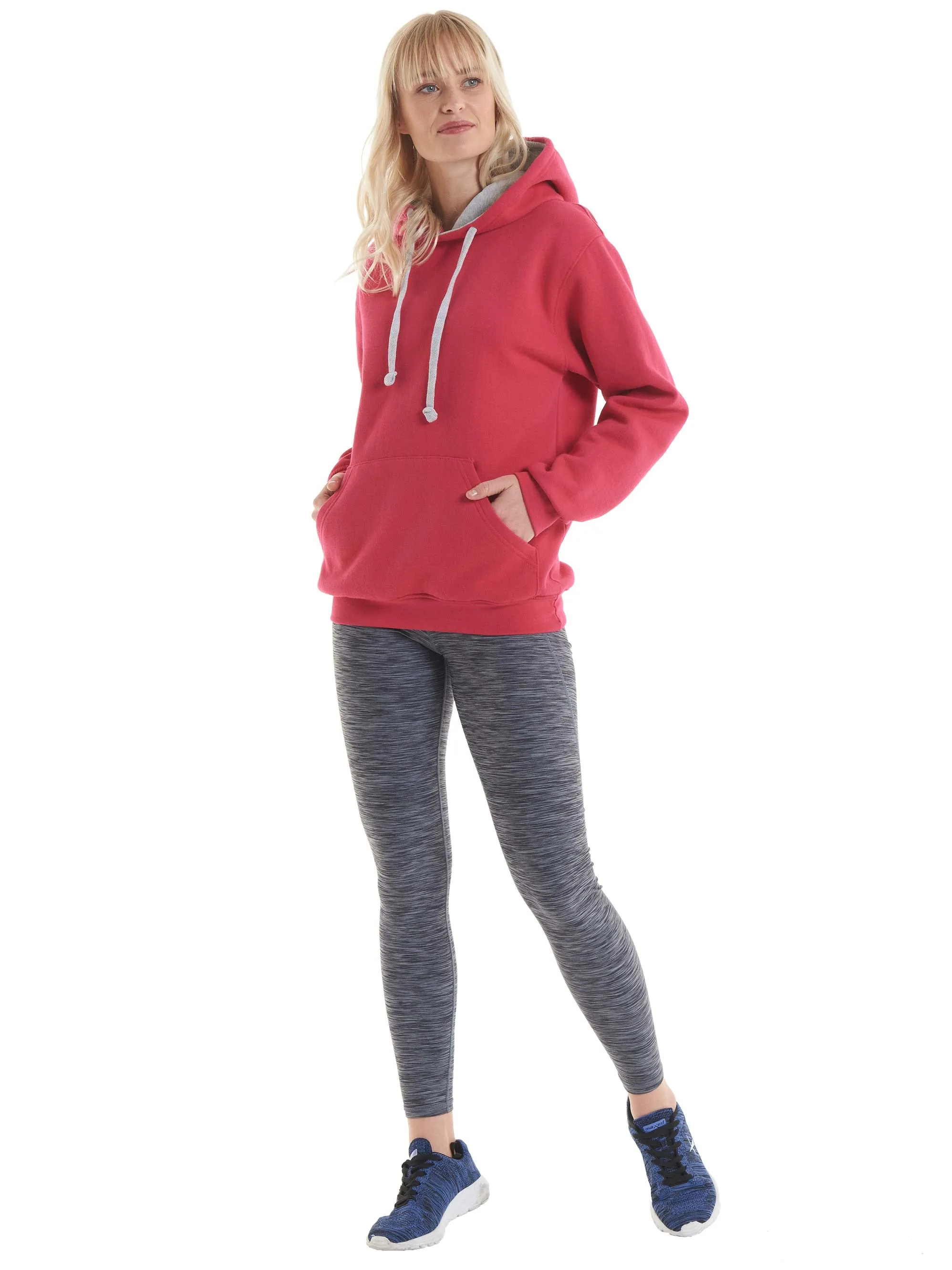 Contrast Hooded Sweatshirt  | Heather Grey/Navy