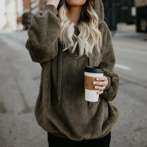 Cozy Escape Quarter Zip Teddy Hoodie