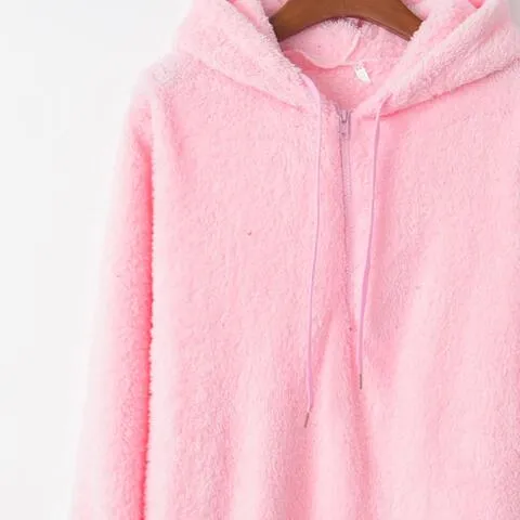 Cozy Escape Quarter Zip Teddy Hoodie