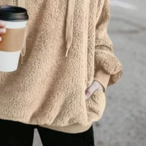 Cozy Escape Quarter Zip Teddy Hoodie