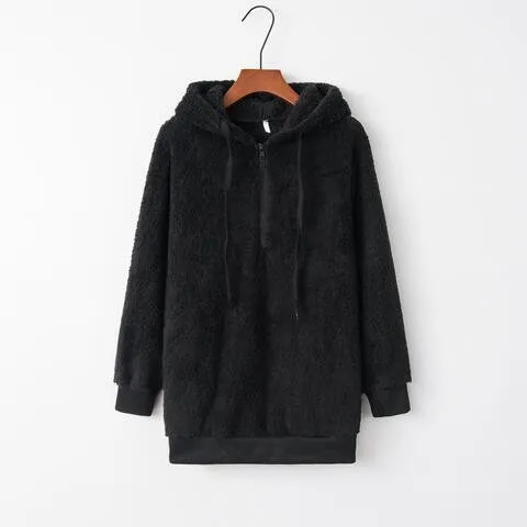 Cozy Escape Quarter Zip Teddy Hoodie