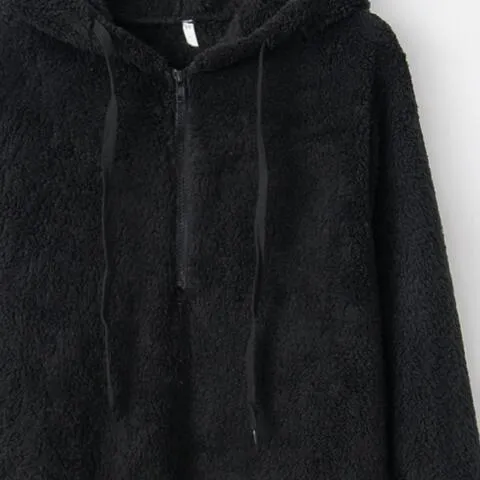 Cozy Escape Quarter Zip Teddy Hoodie