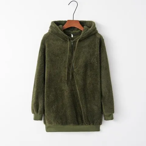 Cozy Escape Quarter Zip Teddy Hoodie