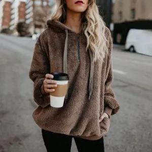 Cozy Escape Quarter Zip Teddy Hoodie